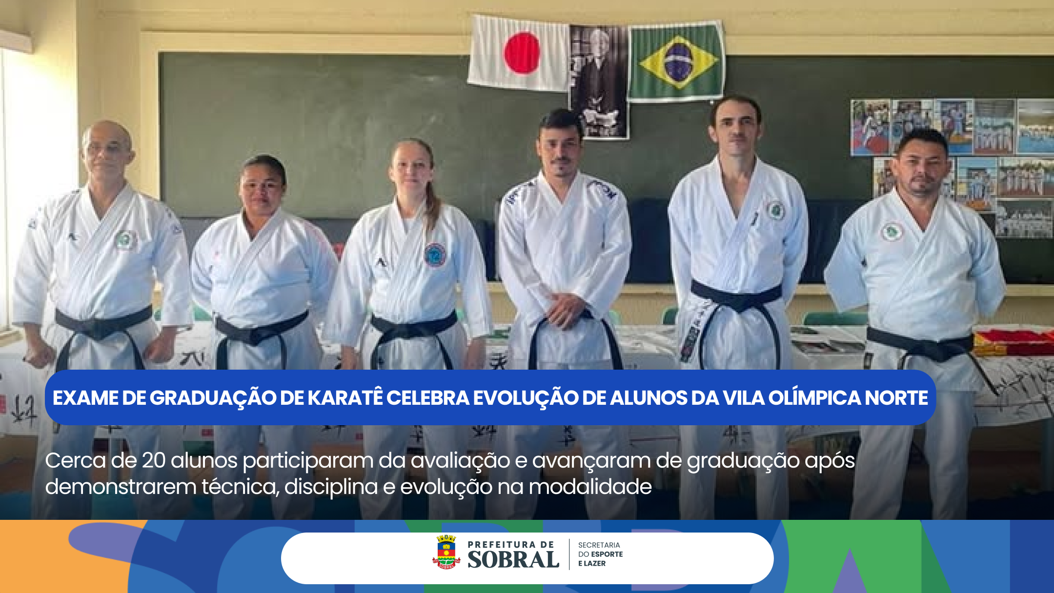 Cerca de 20 alunos participaram da avaliação e avançaram de graduação após de...